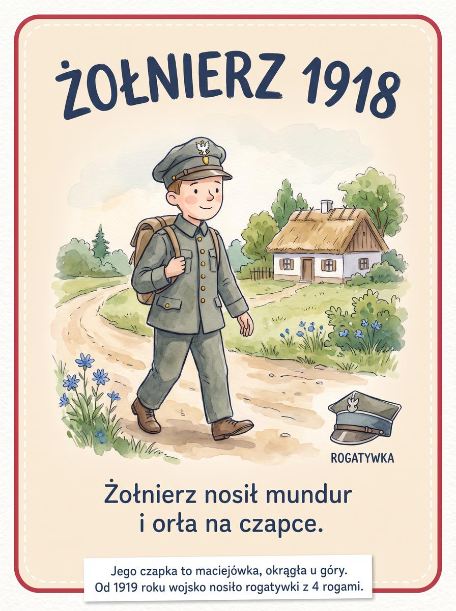 Karta symbolu: żołnierz 1918