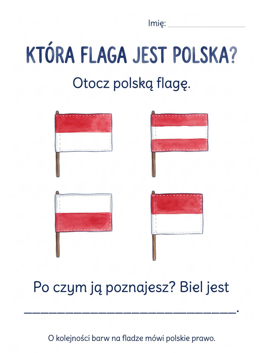 Karta „Która flaga jest polska?”