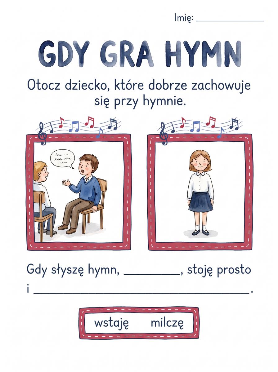 Karta „Gdy gra hymn”
