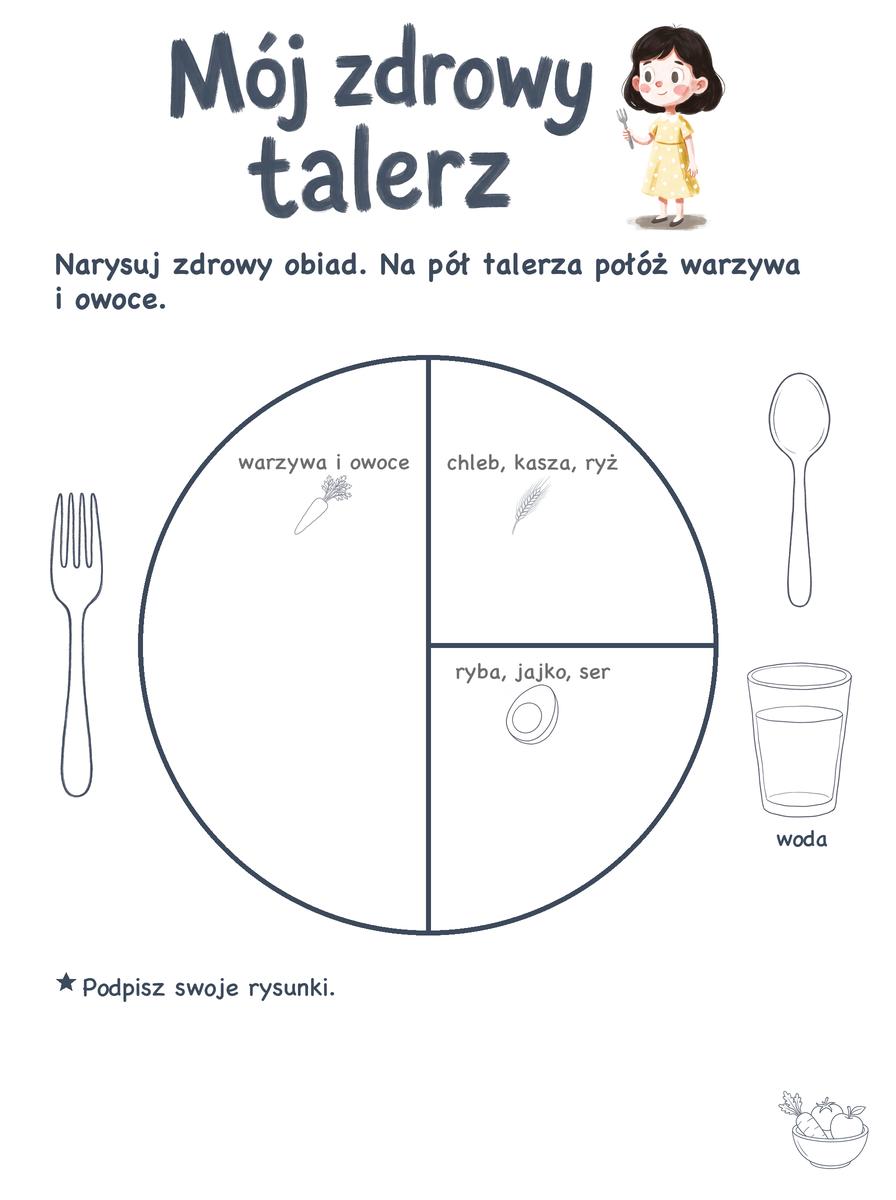 Karta pracy zdrowe odżywianie: Mój zdrowy talerz